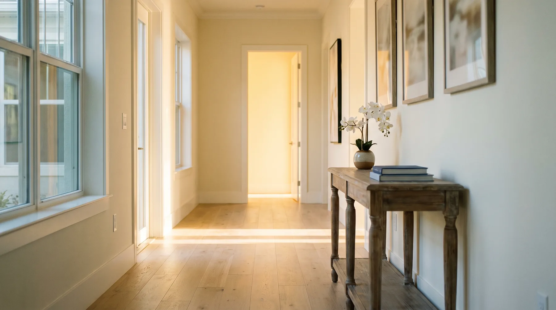 A sunlit hallway in a Miami home