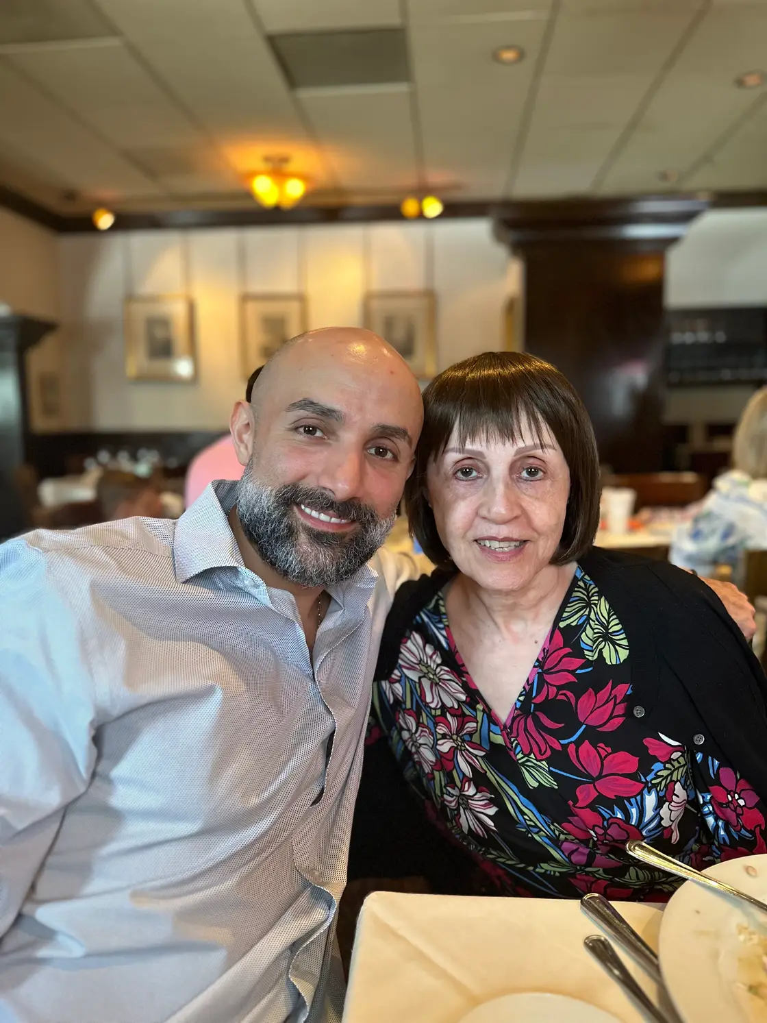Babak, founder of allaround, with his mother Mary